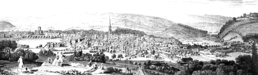 The East Prospect of Sheffield, in the County of York, 1745